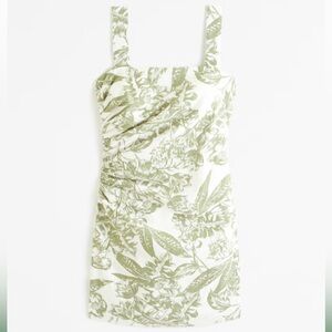 Abercrombie Linen Blend Square neck Mini Dress NWT